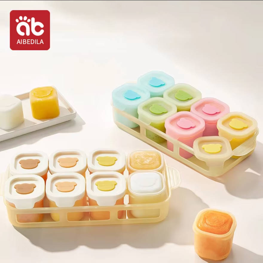 Baby Food Jars Glass - AIBEDILA Baby Silicone Food Freezer Tray