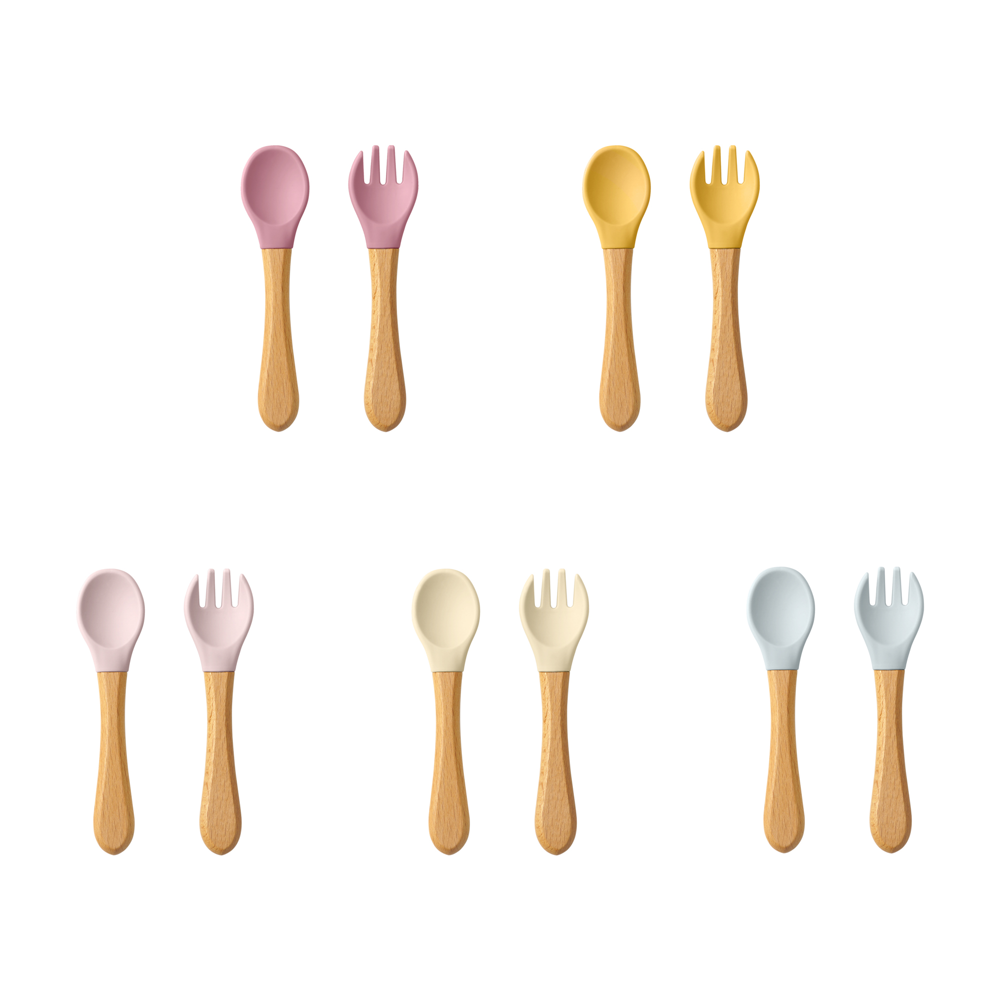 Baby Food Category - 2PCS Baby Learning Spoons Utensils Set