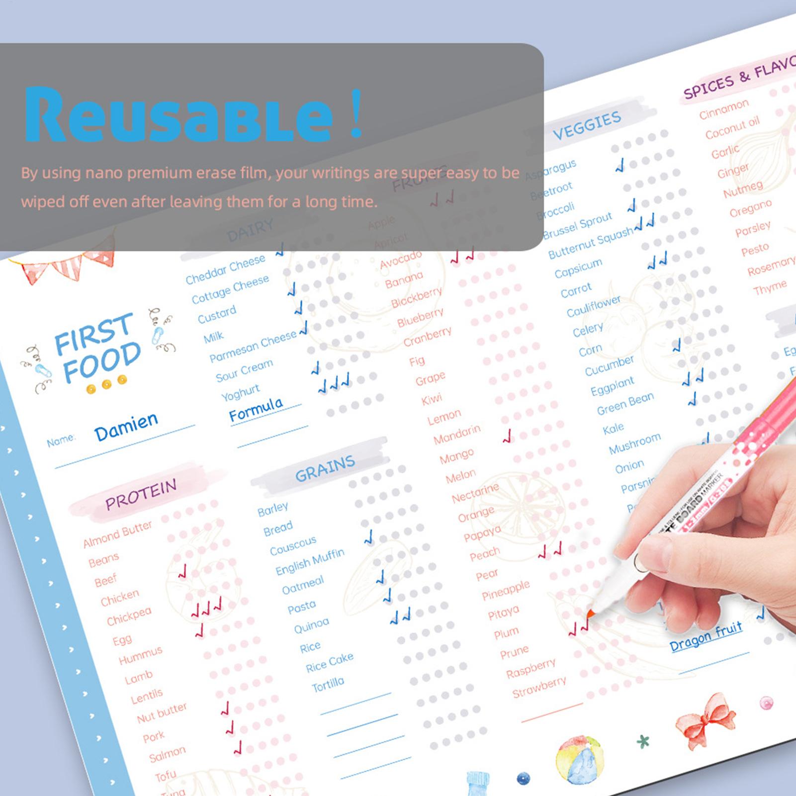 Baby First Foods Checklist Mag - Baby Food Chart ulasan dan harga