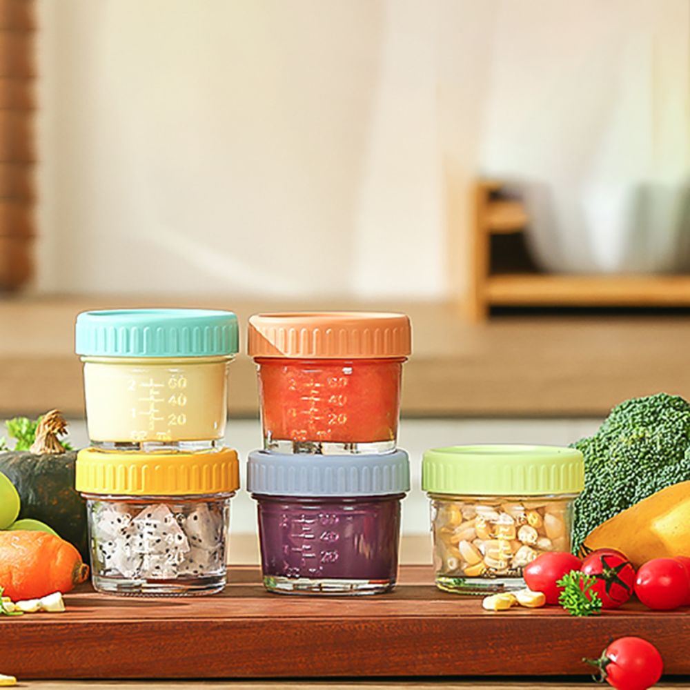 6pcs Glass Baby Food Jar Reusa - Baby Food In Jars ulasan dan harga