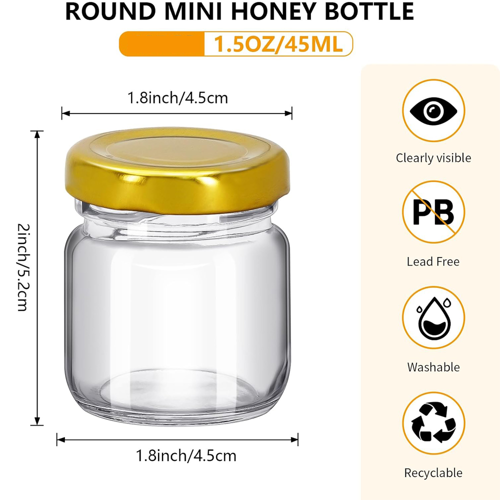 1.5 oz Round Mini Clear Honey  - Baby Food Jars Glass ulasan dan harga