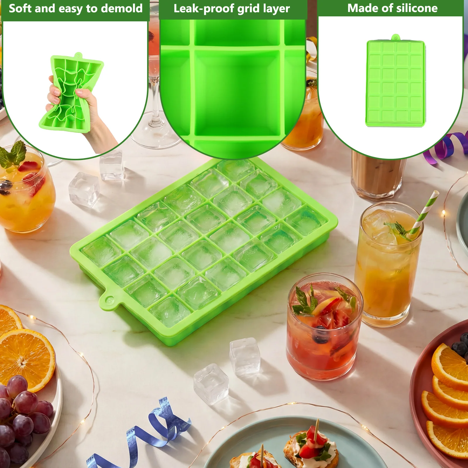 Silicone Ice Cube Tray Easy Re - Baby Food Jelly ulasan dan harga