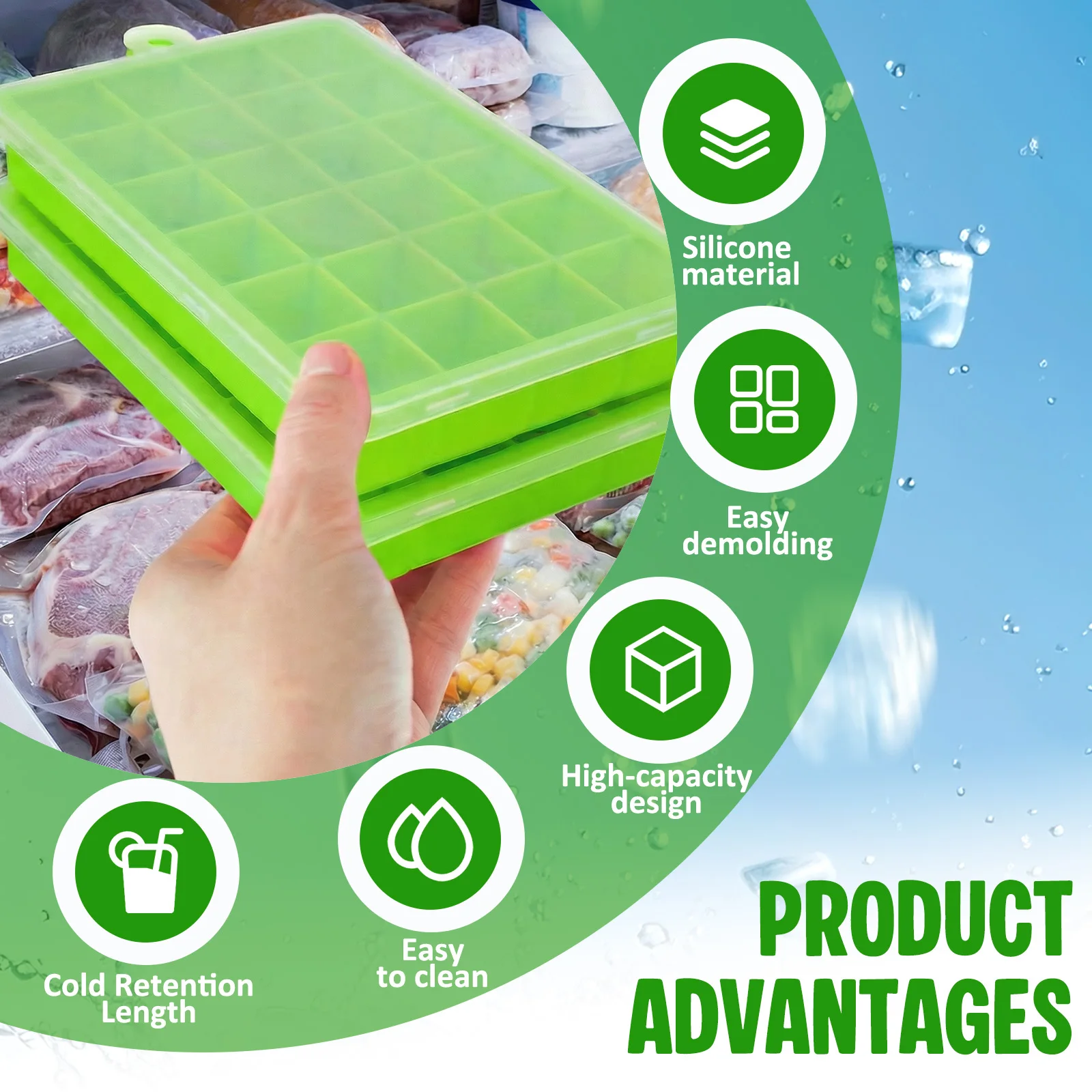 Silicone Ice Cube Tray Easy Re - Baby Food Jelly ulasan dan harga