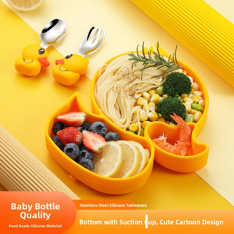 Yellow Duck Silicone Stainless - Baby Food Apron ulasan dan harga