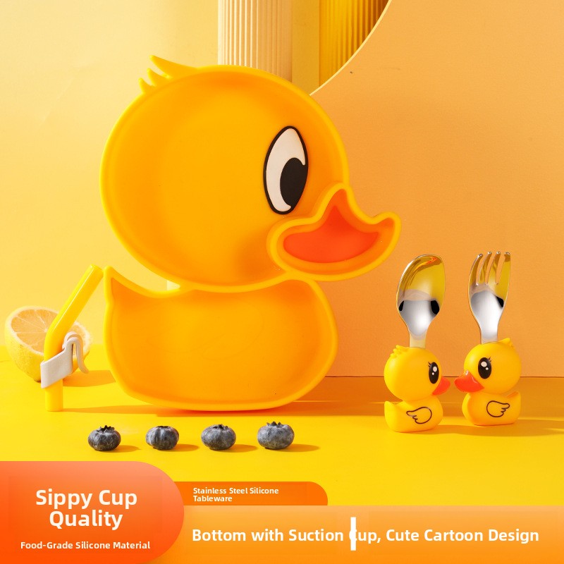 Yellow Duck Silicone Stainless - Baby Food Apron ulasan dan harga