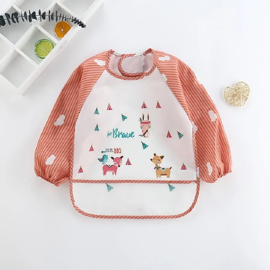 For1-3Year Baby Long Sleeve Sc - Baby Food Apron ulasan dan harga