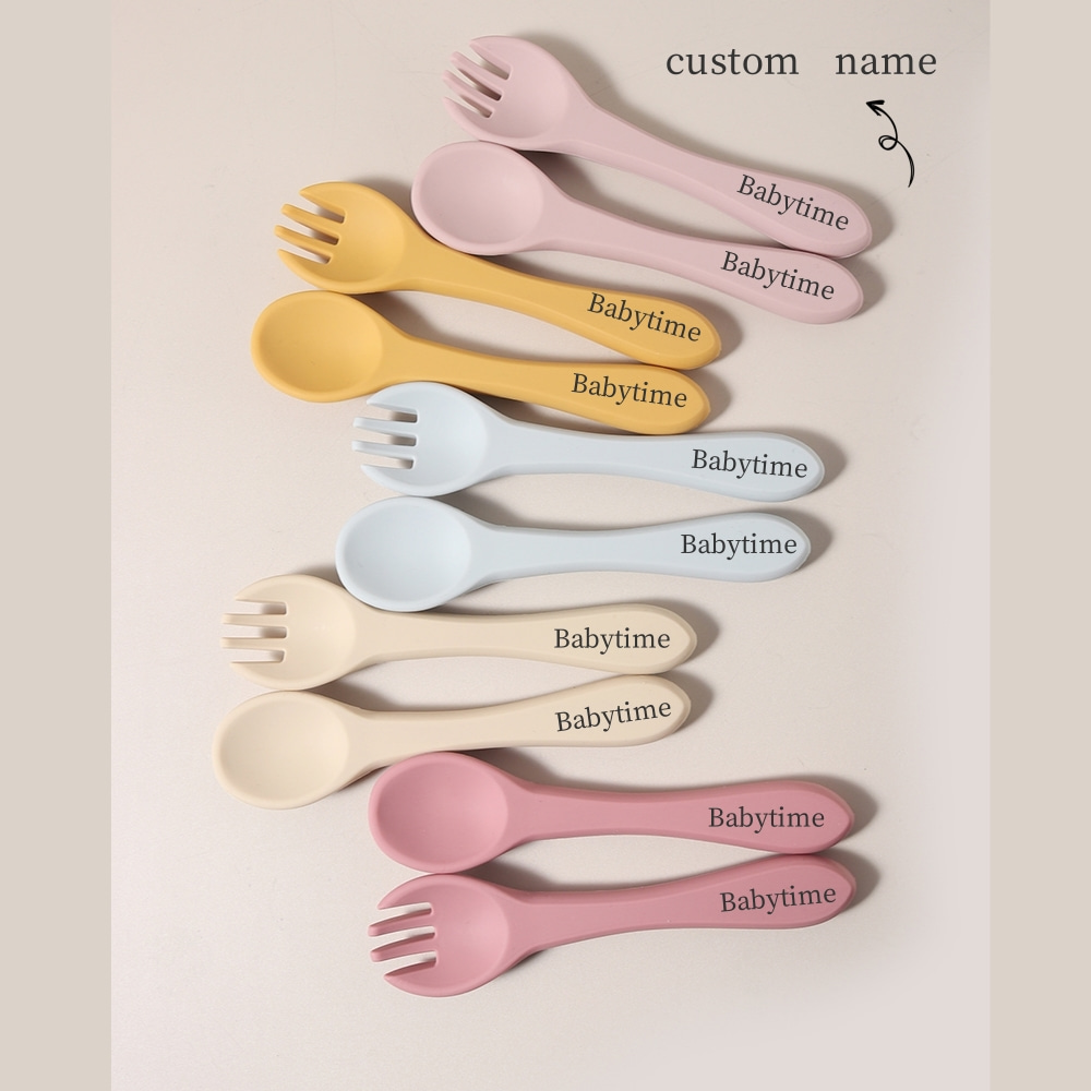 Custom Name 1 Pair Silicone Sp - Baby Food Name ulasan dan harga