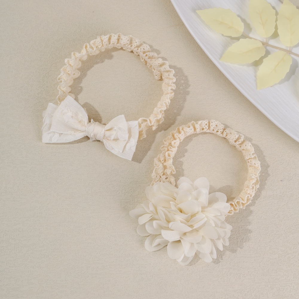 Cream White Lace Flower Bow Ba - Baby Food Jelly ulasan dan harga