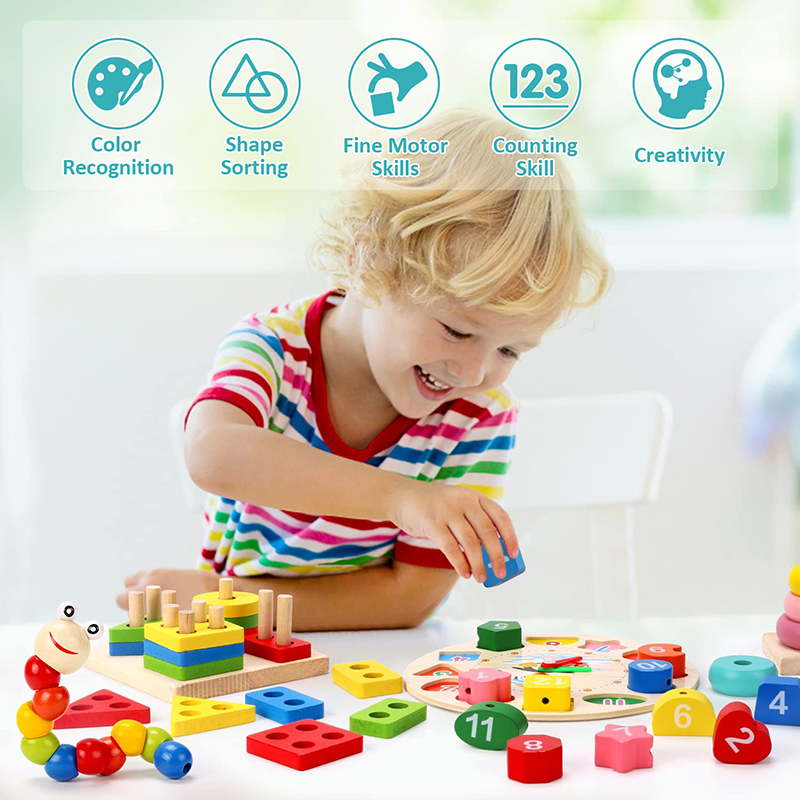 5-6pcs/set Montessori Wooden T - Baby Food Set ulasan dan harga