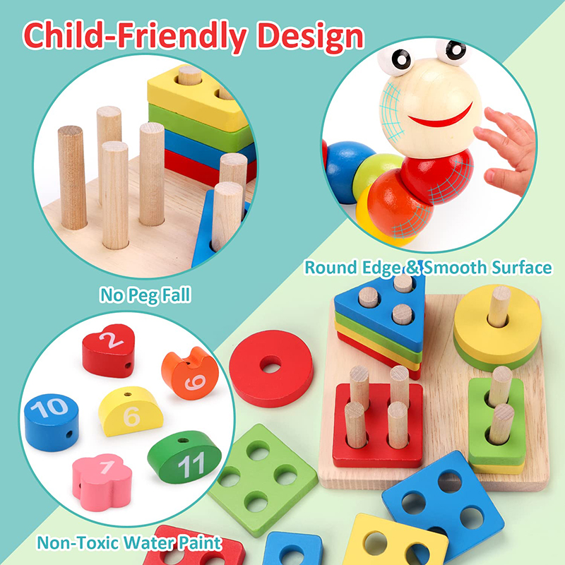 5-6pcs/set Montessori Wooden T - Baby Food Set ulasan dan harga
