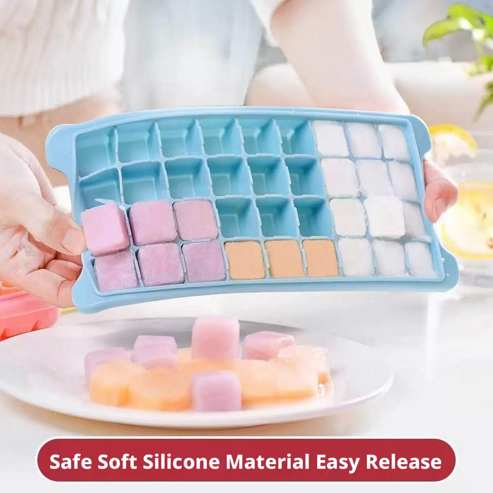 Silicone Ice Cubes Tray with L - Baby Food Jelly ulasan dan harga